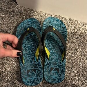 Reef Blue and Black Sandals Sporty Casual Design